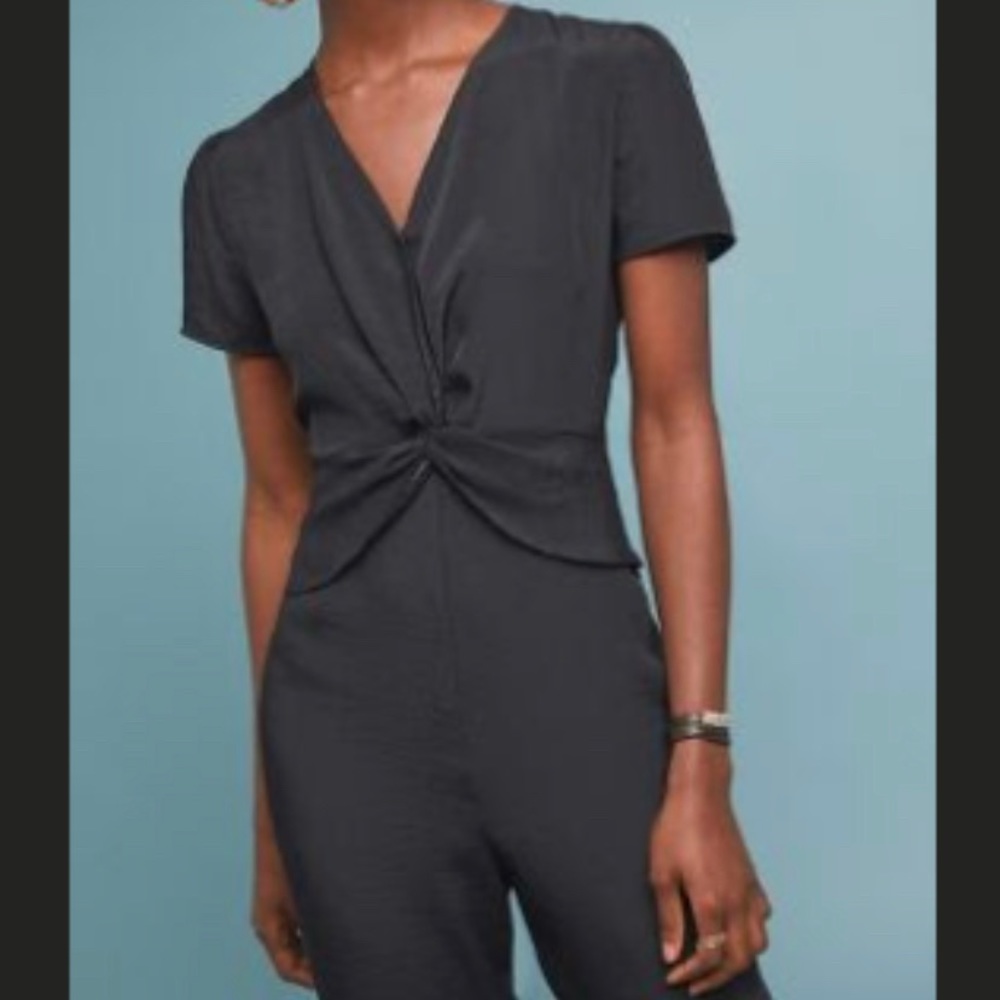 Anthropologie Amadi Black Twist Jumpsuit